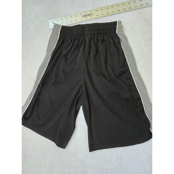 NBA Shorts Mens M  Black Logo Pull On Drawstring Stretch Basketball Active - Picture 2 of 4